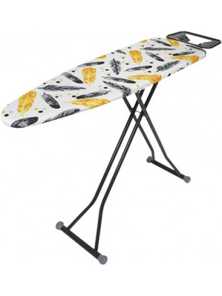 Дошка для прасування цільнометалева ALPINE PLUS 110*33 см, з розеткою (листя сірі)