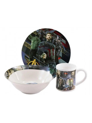 Набір дитячий Interos Месники 3 пр. (тарілка 19,5 см., миска 320 мл., кружка 250 мл.)