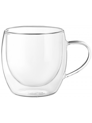 Набір чашок з ручками з подвійними стінками Ardesto, 300мл, 2шт, боросилікатне скло, прозорий