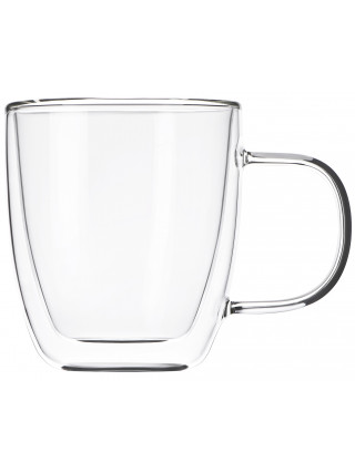 Набір чашок з подвійними стінками Ardesto, 310мл, 2шт, боросилікатне скло, прозорий