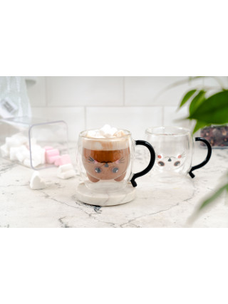 Набір чашок з подвійними стінками Ardesto Animals, 250мл, 2шт, боросилікатне скло, прозорий