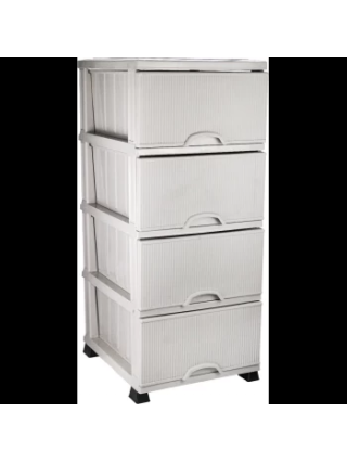 Комод на 4 шухляди NOSTALGIA, Elif plastik, 37,5*45,5*90 см (сірий)