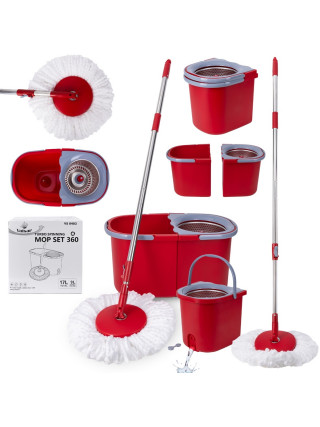 Комплект для прибирання Valsar TURBO 360 відро та швабра з телескопічною рукояткою 125см