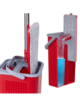 Комплект для прибирання Valsar  відро з віджимом та плоска швабра з рукояткою 125 см запаска 35см