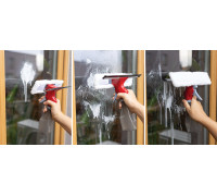 Вікномийка Premium Lux з пульвілізатором 220мл, насадка 25см і насадка з мікрофібри 25см.