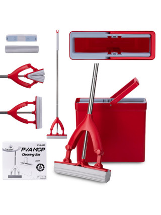 Комплект для прибирання Valsar відро та швабра з віджимом з рукояткою 132см запаска 27см