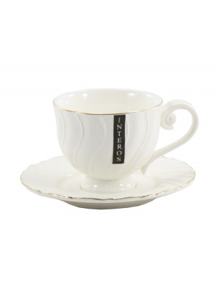 Чашка чайна 260 мл. Interos "Хвиля" з блюдцем 