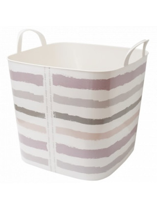 Корзина універсальна Алеана "Практик" 22 л., 38*32*34 см з декором (Смужки рож.)