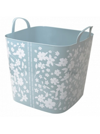 Корзина універсальна Алеана "Практик" 22 л., 38*32*34 см., з декором (Фльор: сизо-блакитний)