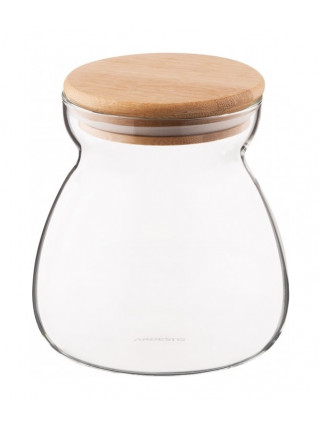 Банка скляна Ardesto Fresh Hourglass 700 мл., бамбукова кришка