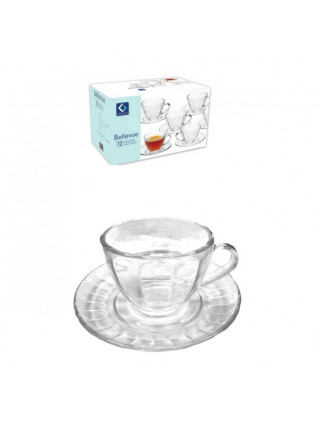 Сервіз чайний Helios Bellevue 230мл із блюдцями 14см 6шт 