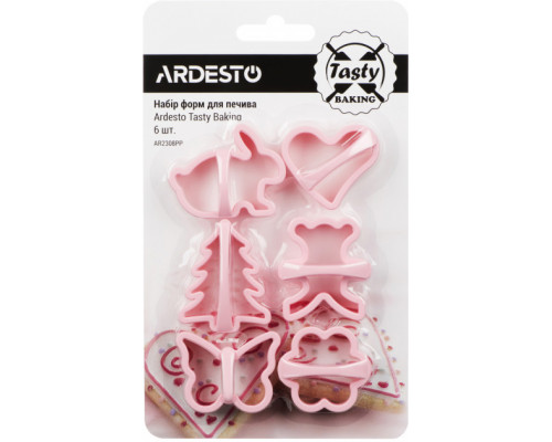 Набір форм для печива Ardesto Tasty baking 6 шт.,  рожевий