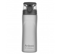Пляшка для води Ardesto 600 мл, сіра, пластик
