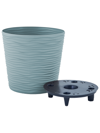 Вазон "Ф'южн" зі вставкою низький d-30*28,5 см. (сизо-блакитний)
