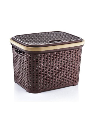 Корзина "Ротанг" з кришкою   35л (10) (коричневий)