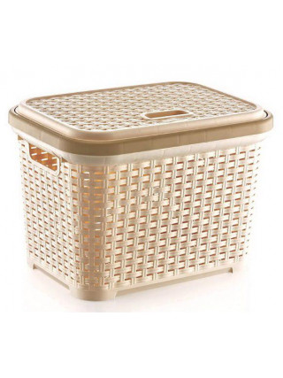 Корзина "Ротанг" з кришкою   35л (10) (молочний)