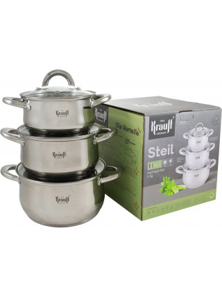 Набір посуду Krauff Steil 6 предметів.(1,7, 2,5, 3,4 л)