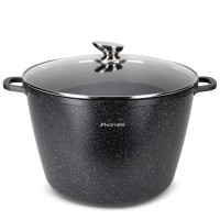 Каструля Kamille 14 л 32*22 см глибока із литого алюмінію з антипригарним покриттям з кришкою 