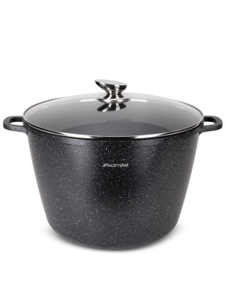 Каструля Kamille 14 л 32*22 см глибока із литого алюмінію з антипригарним покриттям з кришкою 
