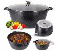 Каструля Kamille 22 л 44*18.5 см із литого алюмінію з антипригарним покриттям з кришкою 