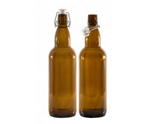 Пляшка скляна EverGlass 500 мл., з бугельною пробкою (коричневий)