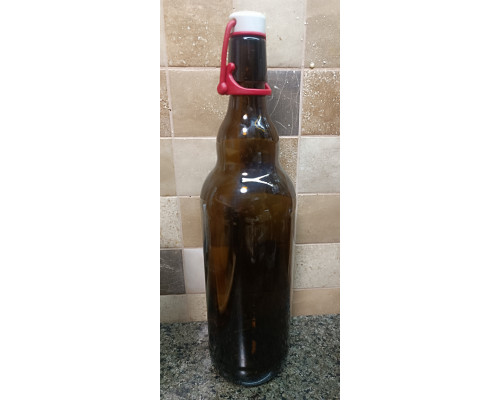 Пляшка скляна EverGlass 1000 мл., з бугельною пробкою (коричневий)