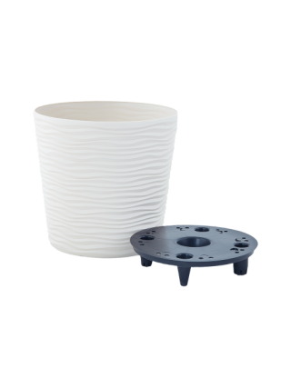 Вазон "Ф'южн" зі вставкою низький d-36*34 см. (біла троянда) *4