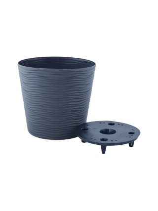 Вазон "Ф'южн" зі вставкою низький d-36*34 см. (граніт) *4