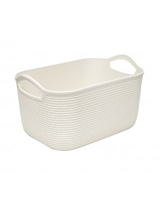 Корзина для побутових речей "Джгут" М 6,5 л., 32*22,5*17,5 см (біла троянда) 