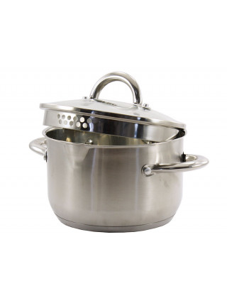 Каструля Zauberg 3 л., з нержавіючої сталі, сферична, зі скляною кришкою