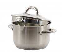Каструля Zauberg 4 л., з нержавіючої сталі, сферична, зі скляною кришкою