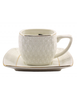 Чашка чайна 200 мл. Interos "Снігова королева" з блюдцем (квадратна)