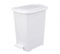 Відро для сміття з педаллю Elif Plastic 15 л., Slim (білий)