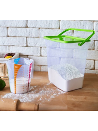 Контейнер для прального порошку Алеана 6 л. (прозорий/оливковий)