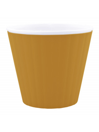 Вазон "Ібіс" з подвійним дном 15,7*13,0 см. (бронзовий-білий)