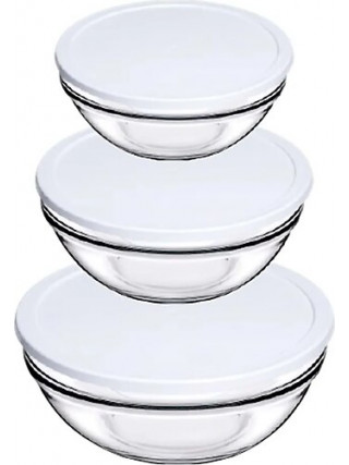 Набір салатників Pasabahce Chefs Bowl 3 шт (d-17см;20см;23см) з пласт. кришкою 