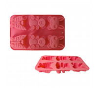 Форма силіконова для кексів Gusto Звірята 25.5*16.5*2 см на 6 шт , 