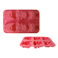 Форма силіконова для кексів Gusto Звірята 25.5*16.5*2 см на 6 шт , 