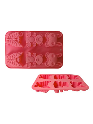 Форма силіконова для кексів Gusto Звірята 25.5*16.5*2 см на 6 шт , 