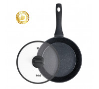 Сковорода глибока Krauff Prime Chef діам.28см. алюм.з антипр. мармур. покриттям, зі скляною кришкою,