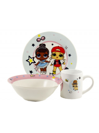 Набір дитячий Interos Лялька Лол 3 пр. (тарілка 19,5 см., миска 320 мл., кружка 250 мл.)