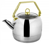 Чайник OMS з нерж.сталi 3 л, кришка скло, ручка металева (індукція)