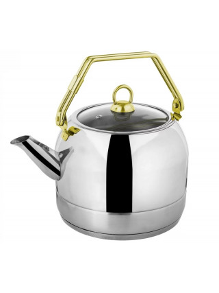 Чайник OMS з нерж.сталi 3 л, кришка скло, ручка металева (індукція)