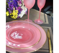 Блюдо Olens "Персія" скляне кругле d-28 см., рожевий
