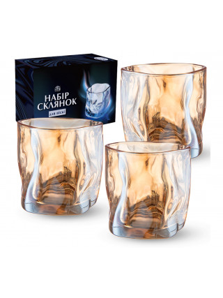 Набір склянок S&T бурштин 260 мл для віскі, 6 шт