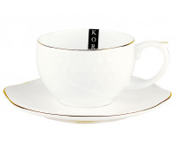 Чашка чайна 240 мл. Interos "Снігова королева" з блюдцем (кругла)