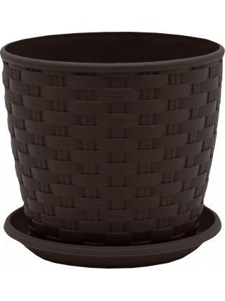 Вазон з підставкою "Ротанг" 20*18 см. (темно-коричневий)