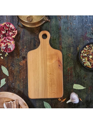 Дошка кухонна дерев'яна S&T 35*18*1,5 см з ручкою 