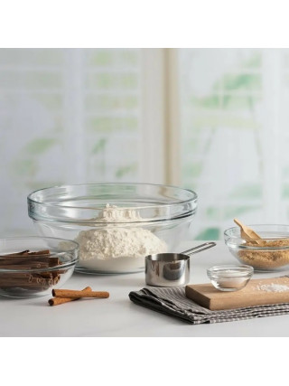 Набір великих скляних мисокPasabahce CHEFS d-30см, v-5,5 л 4 шт