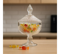 Цукерниця скляна Pasabahce Diamond на ніжці з кришкою d-15,3см, h-25 см (под.уп.)